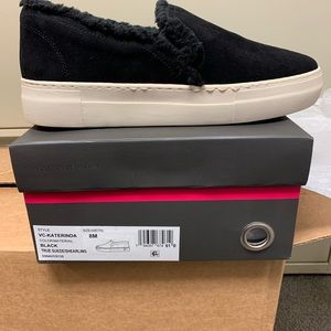 Vince Camuto suede/shearling sneaker NWT